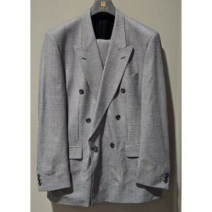 Modesto Bertotto Men's Size 44 Long Wool Houndstooth Suit Coat & Pants Set